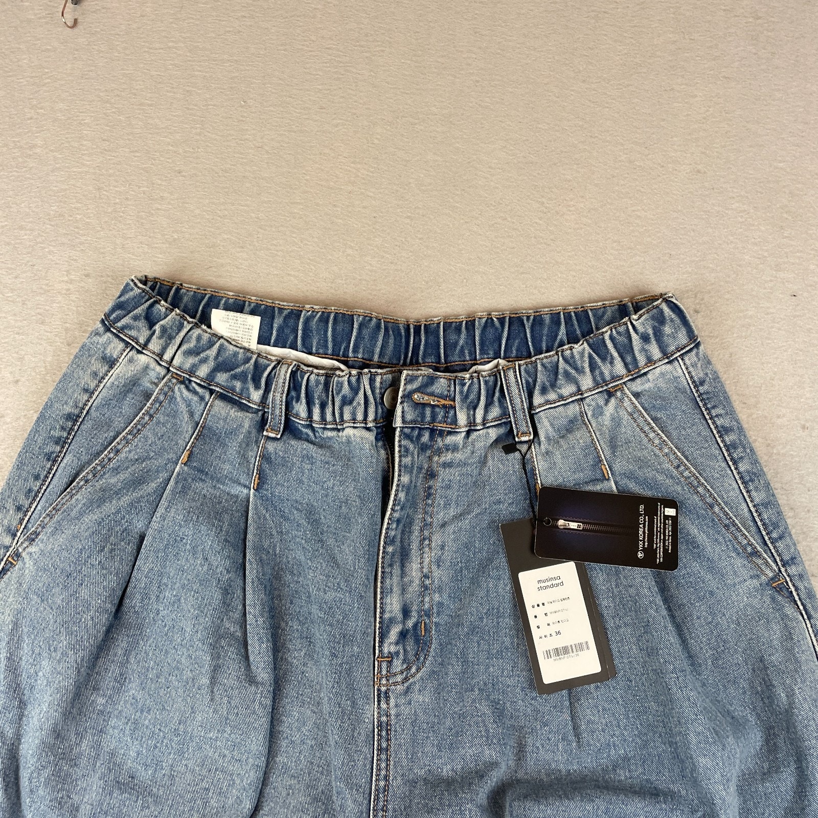 Musinsa Standard Balloon Wide Leg Womens Sz 36 Jeans Denim — image 7 of 8